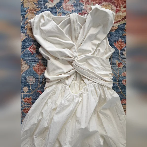 NWOT Banana Republic Cream Cut-Out Midi Dress Size S White - Picture 4 of 8